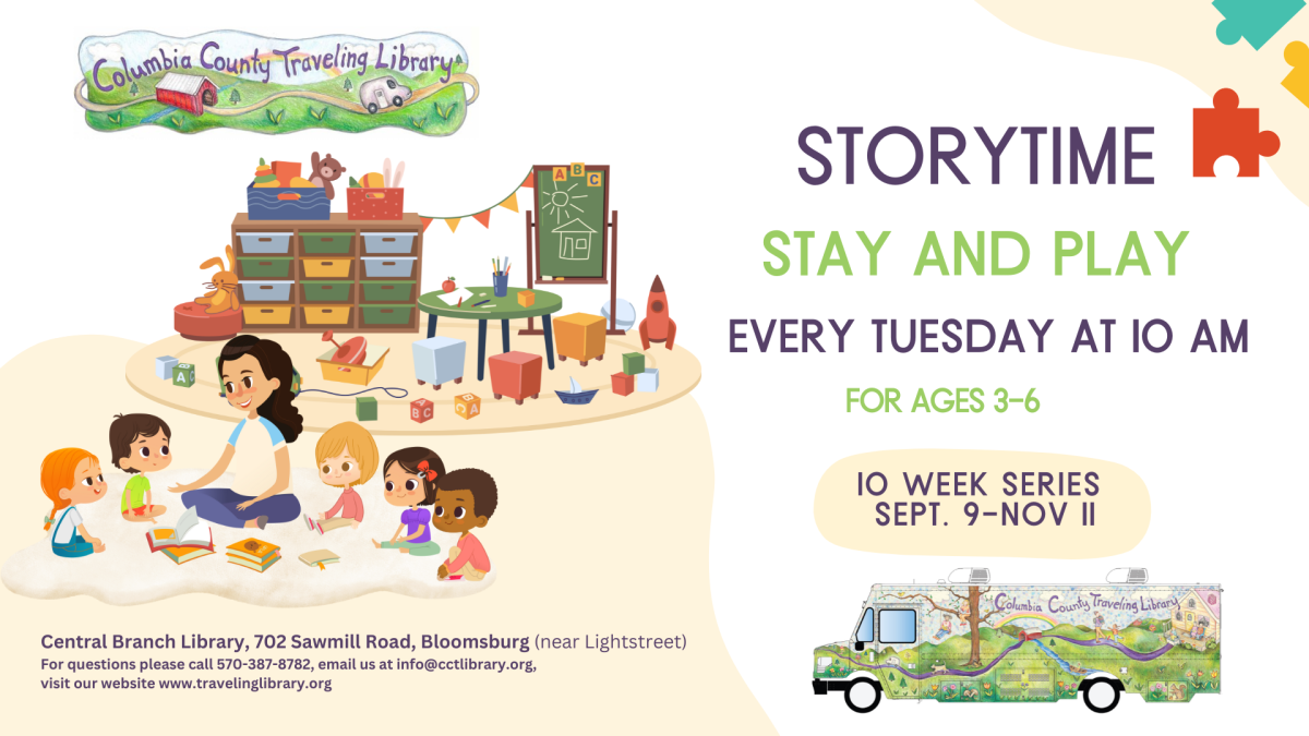 Banner for the Storytime Stay & Play event.